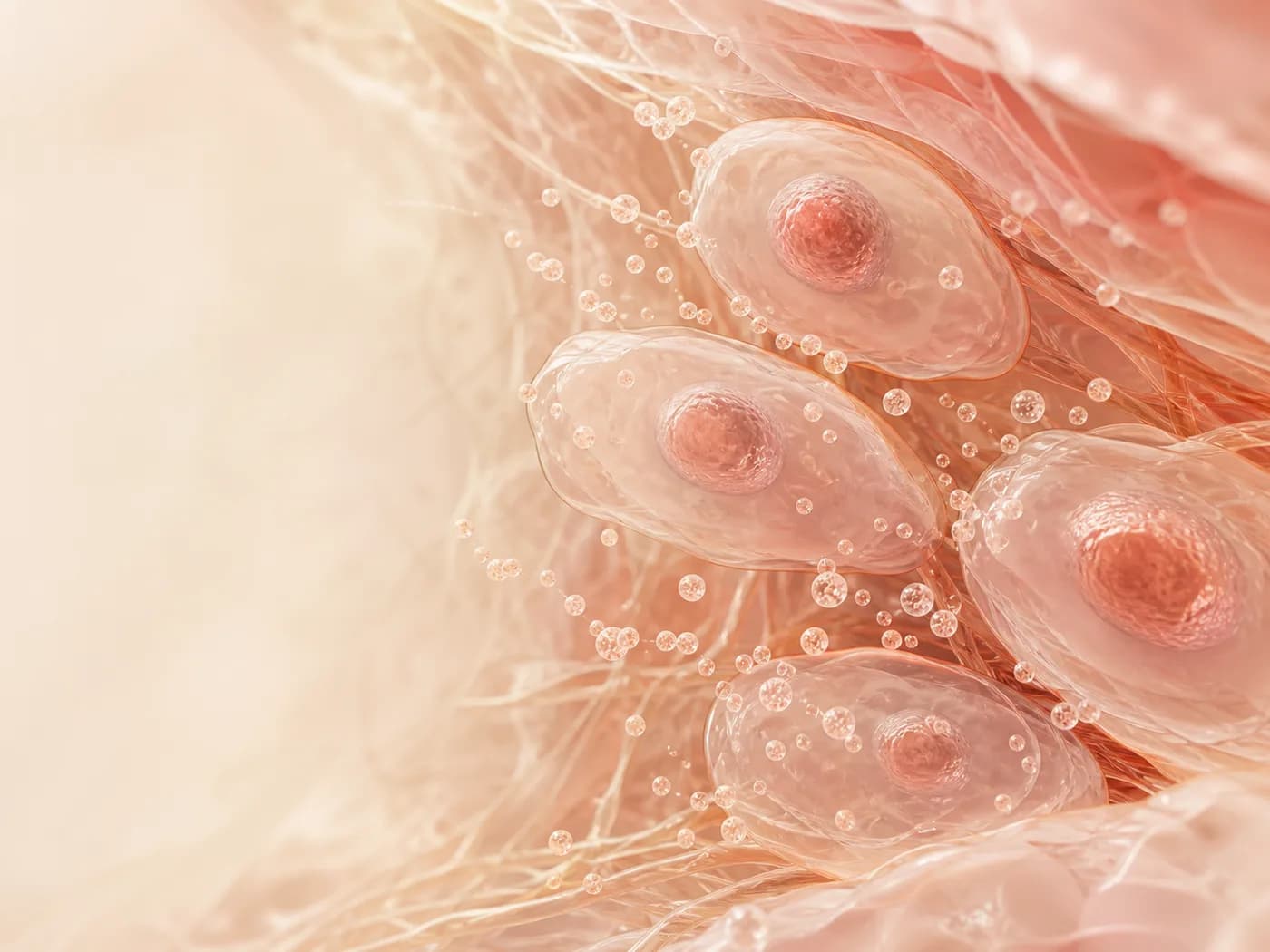 Illustration pédagogique de vésicules extracellulaires communiquant entre les cellules